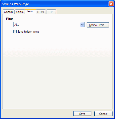 Save as a Web page - HTML