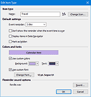 Calendarscope - Edit Item Type