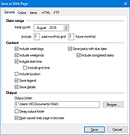 Calendarscope - Save as a Web page - General